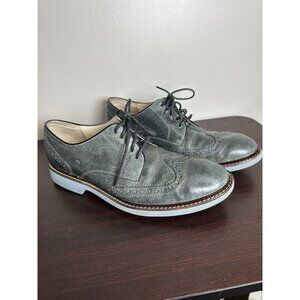Cole Haan LunarGrand Wingtip Leather Shoes Mens size 9 Nike Air Gray Blue Sole